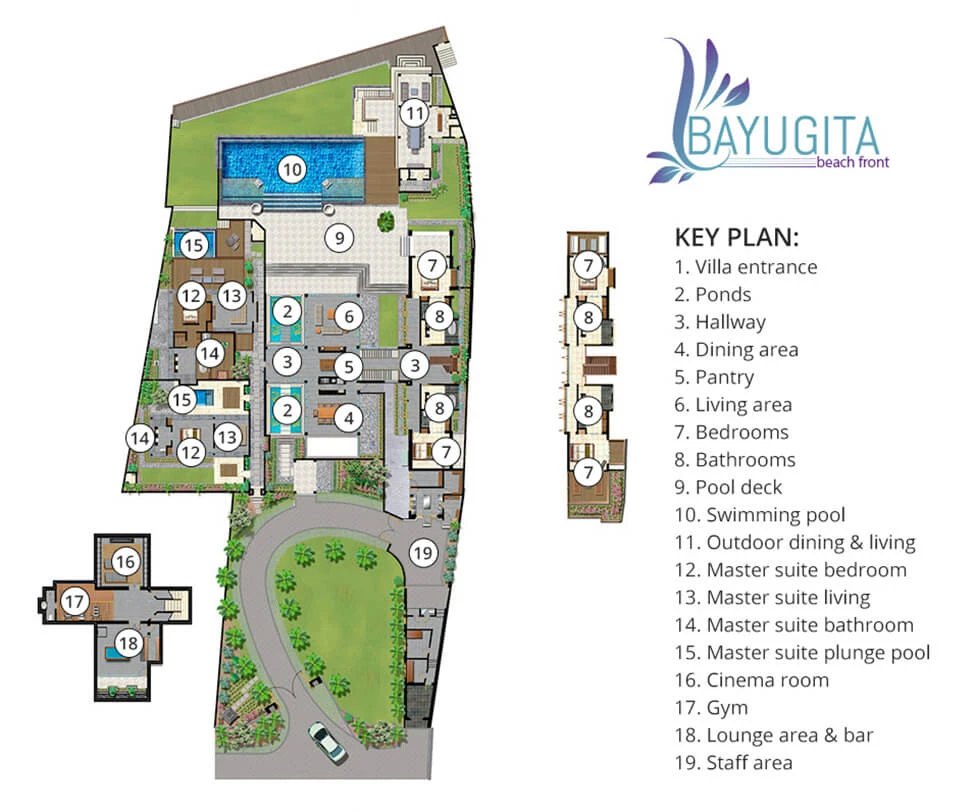 Bayu Gita Beachfront Floorplan & Keyplan
